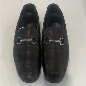 Salvatore Ferragamo Dark Brown Leather Loafers